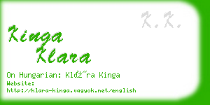 kinga klara business card